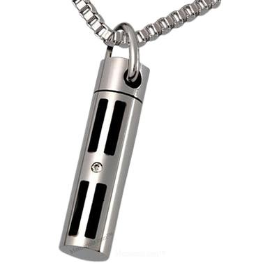 Diamond Cylinder Cremation Pendant