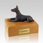 Doberman Black Laying Dog Urns