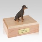 Doberman Red Ears Down Sitting Large Dog Urn