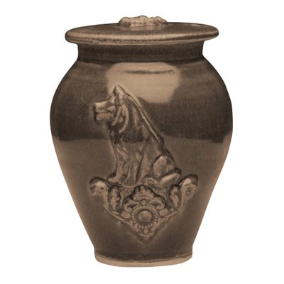 Dog Black Bronze Ceramic Cremation Urn