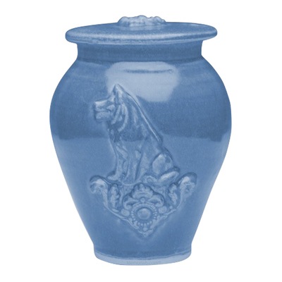 Dog Cobalt Blue Ceramic Cremation Urn