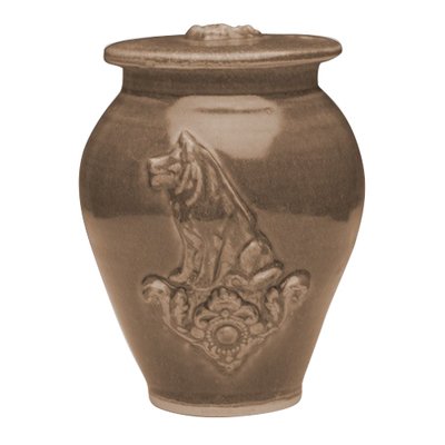 Dog Moss Black Ceramic Cremation Urn