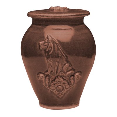 Dog Ruby Black Ceramic Cremation Urn