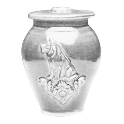 Dog White Ceramic Cremation Urn