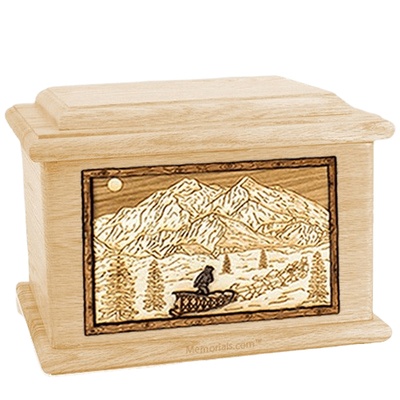 Dogsled Maple Memory Chest Cremation Urn