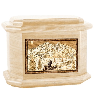 Dogsled Maple Octagon Cremation Urn