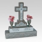 Dogwood Cross Upright Cemetery Headstone