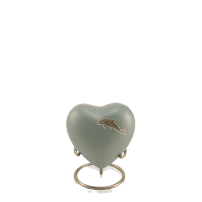 Dolphin Blue Heart Cremation Urn