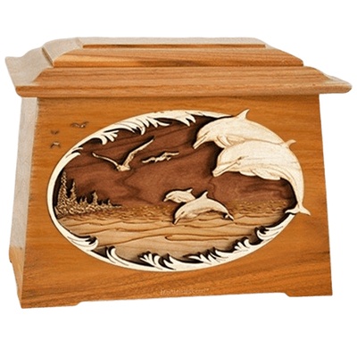 Dolphins Mahogany Aristocrat Cremation Urn