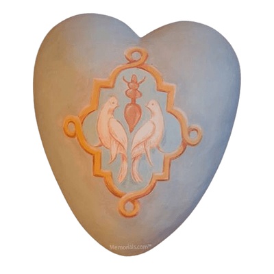 Doves Ceramic Heart Urn
