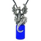 Dragon Blue Pet Cremation Necklace Urn