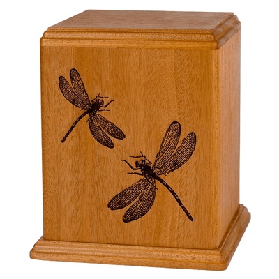 Dragonflies Wood Cremation Urn