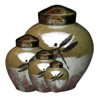 Dragonfly Raku Cremation Urns