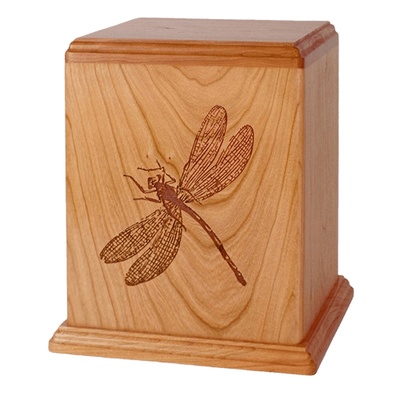 Dragonfly Wood Cremation Urn