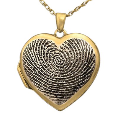 Dual Locket 14k Gold Print Keepsake