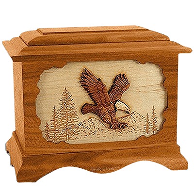 Eagle Mahogany Cremation Urn for Two