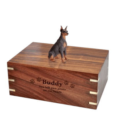 Ears Up Doberman Large Doggy Urn