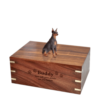 Ears Up Doberman Medium Doggy Urn