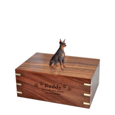 Ears Up Doberman Small Doggy Urn