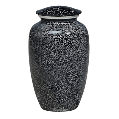 Ebony Crackle Metal Cremation Urn