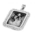 Elegance White Gold Etched Pendant