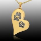 Elegant Heart Pet 14k Gold Prints Cremation Keepsake