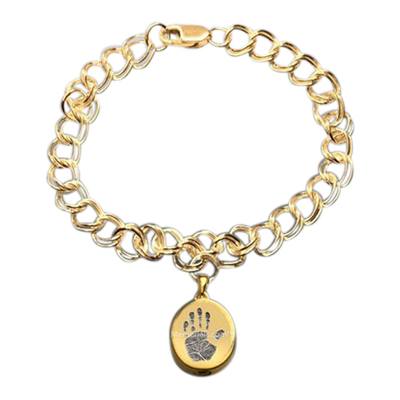 Elite 14k Gold Cremation Print Bracelet