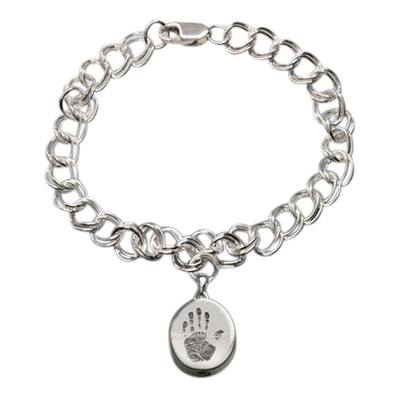 Elite 14k White Gold Cremation Print Bracelet