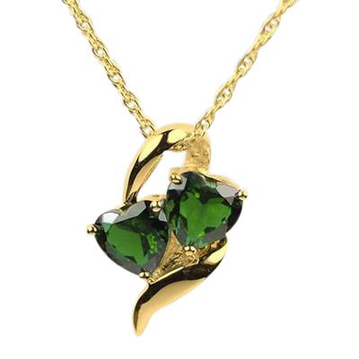 Emerald Hearts Cremation Jewelry II