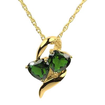 Emerald Hearts Cremation Jewelry IV