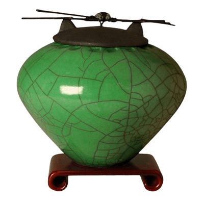 Raku Emerald Cremation Urns