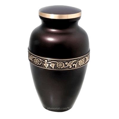 Espresso Floral Cremation Urn