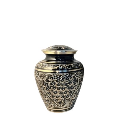 Etched Heart Small Cremation Urn