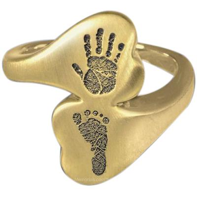 Eternal 14k Gold Cremation Print Ring