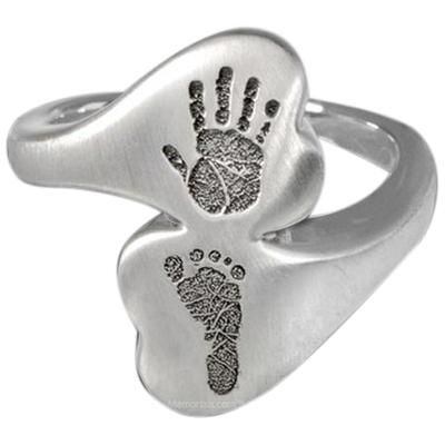 Eternal 14k White Gold Cremation Print Ring