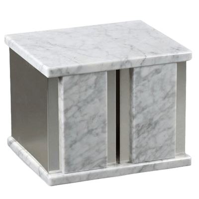 Ethinity Silver Bianco Marble Companion Urn