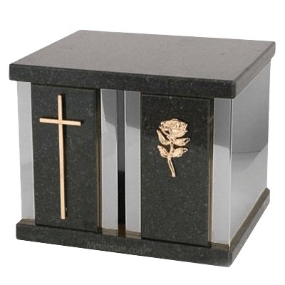 Ethinity Silver Cambrian Black Granite Companion Urn