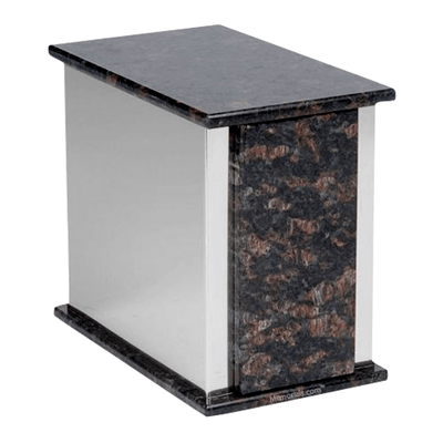 Ethinity Silver Tan Brown Granite Urn