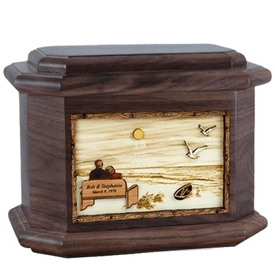 Together Forever Walnut Octagon Cremation Urn