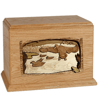 Flying Ducks Oak Companion Urn