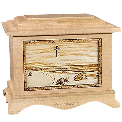 Footprints Maple Cremation Urn for Two