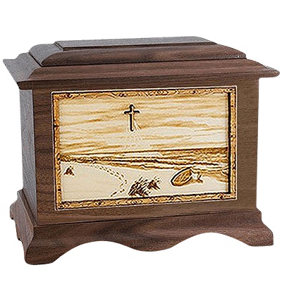 Footprints Walnut Cremation Urn For Two