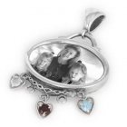 Family Silver Etched Pendant