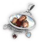 Family Silver Photo Pendant