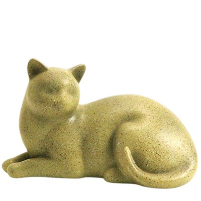 Fawn Cozy Cat Cremation Urn