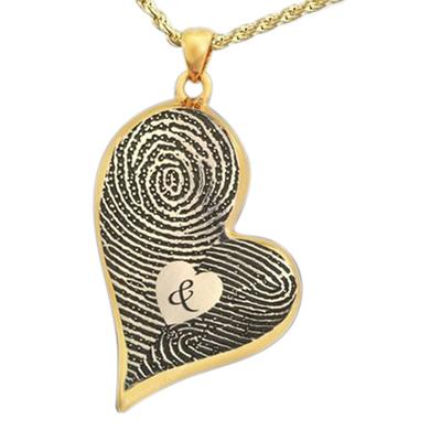 Fidelity Heart 14k Gold Cremation Print Keepsake