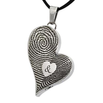 Fidelity Heart Stainless Cremation Print Keepsake