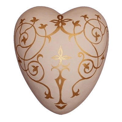 Filigree Ceramic Heart Urn