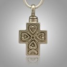 Filigree Pet Cross with Heart Memorial Jewelry