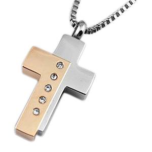 Five Crystal Cross Cremation Jewelry